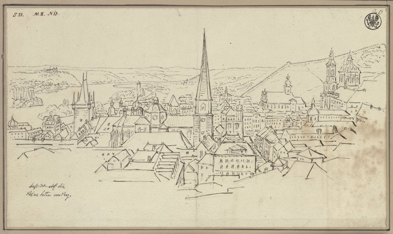Le quartier de Malá Strana à Prague, vu depuis Hradčany - Karl Friedrich Schinkel