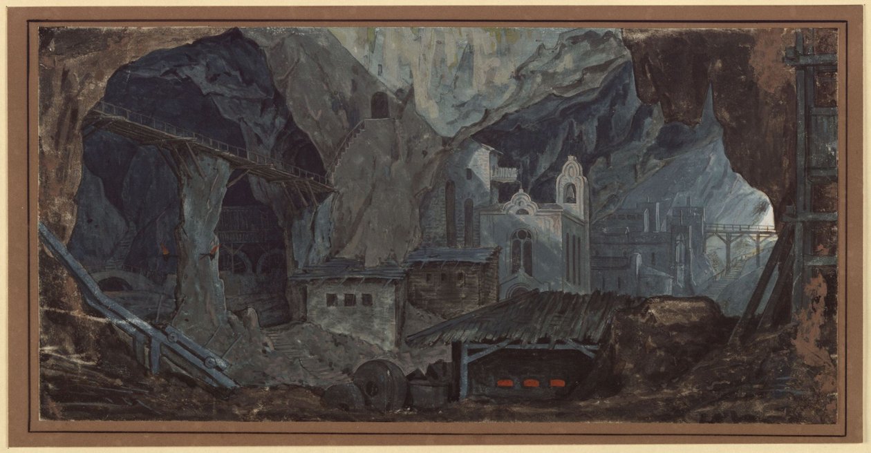 Mine de fer en Catalogne. Vue intérieure - Karl Friedrich Schinkel