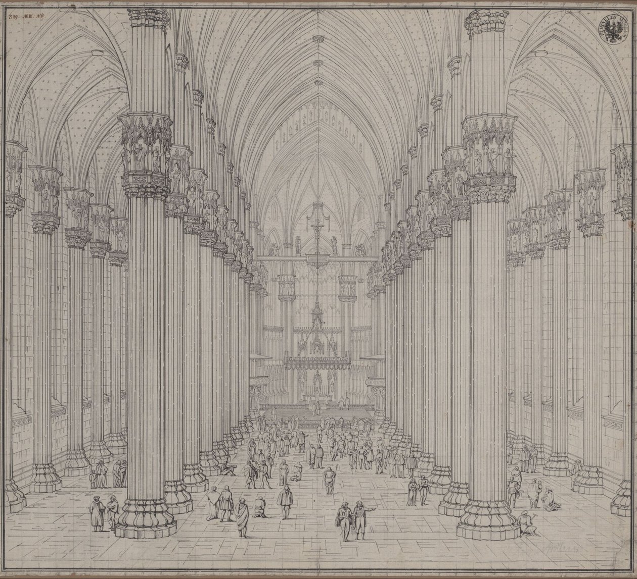 Vue intérieure du dôme de Milan - Karl Friedrich Schinkel