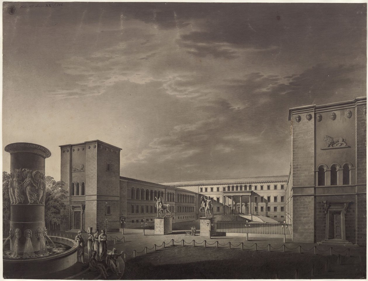 Köstritz. Château. Vue du côté de la cour - Karl Friedrich Schinkel