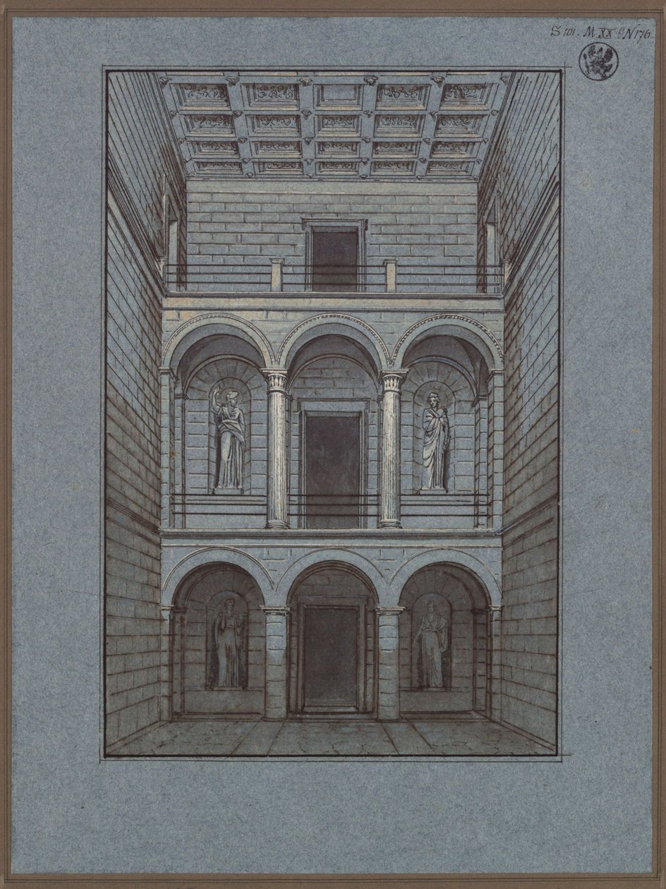 Köstritz. Château. Vestibule, côté entrée. Vue - Karl Friedrich Schinkel