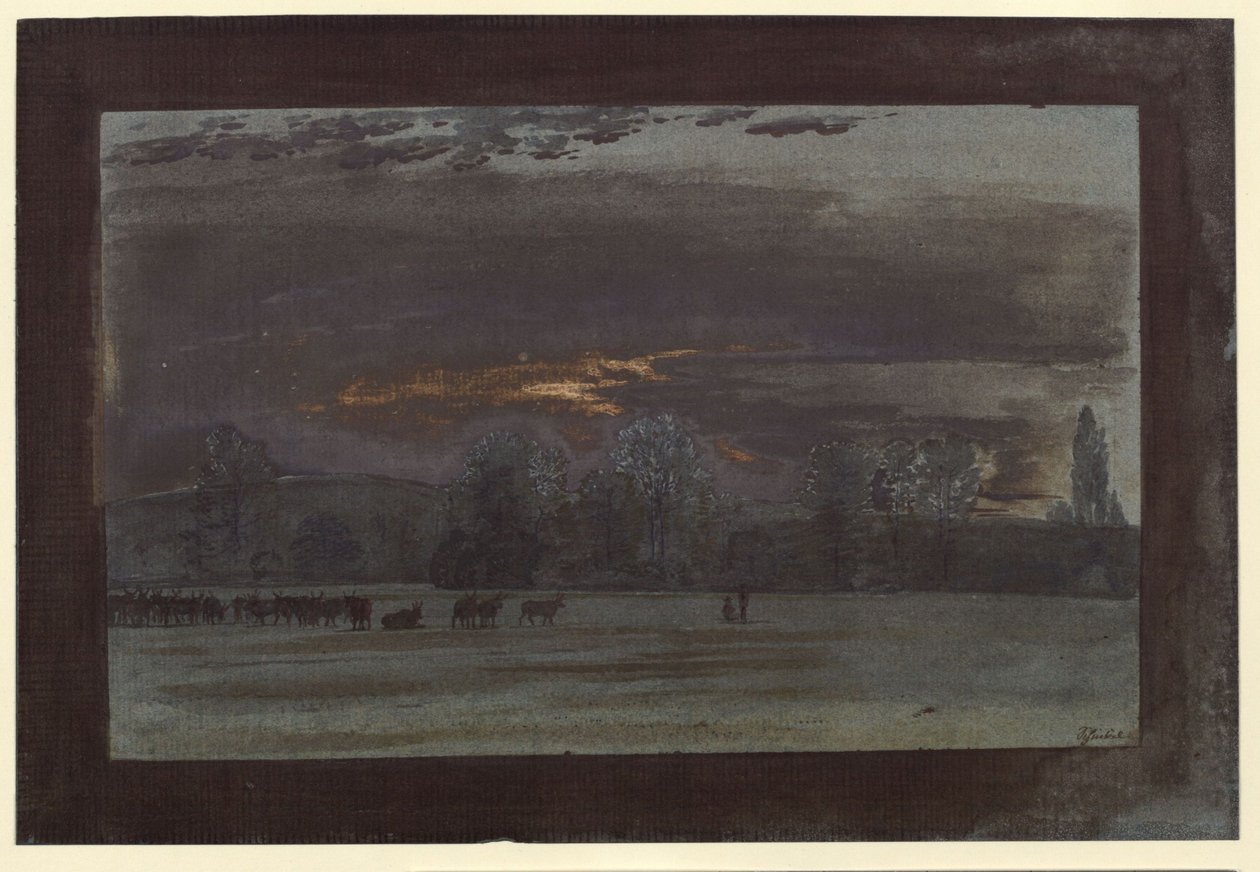Paysage avec troupeau de bovins - Karl Friedrich Schinkel
