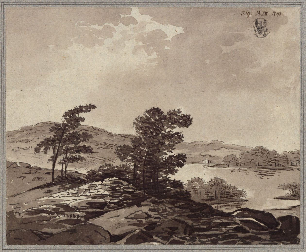 Paysage avec lac - Karl Friedrich Schinkel