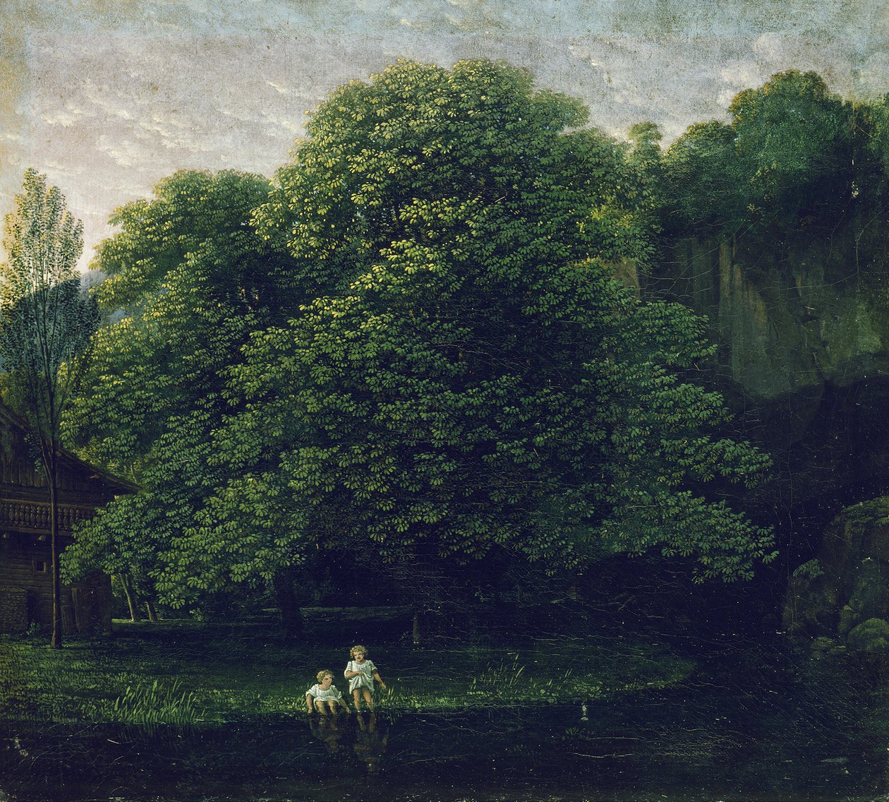 Paysage avec deux enfants se baignant - Karl Friedrich Schinkel