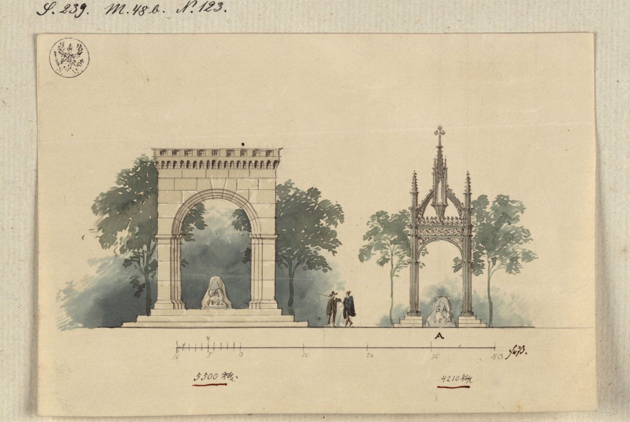 Lützen. Projet de monument au roi Gustave II Adolphe de Suède sous la forme d