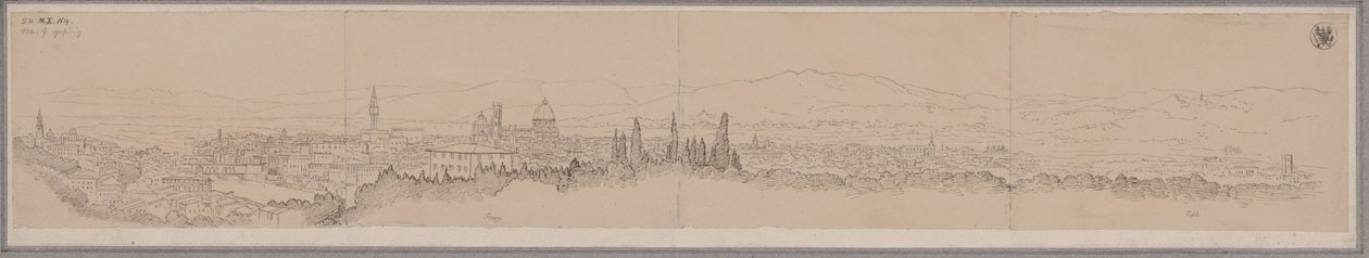 Vue panoramique sur Florence et Fiesole - Karl Friedrich Schinkel