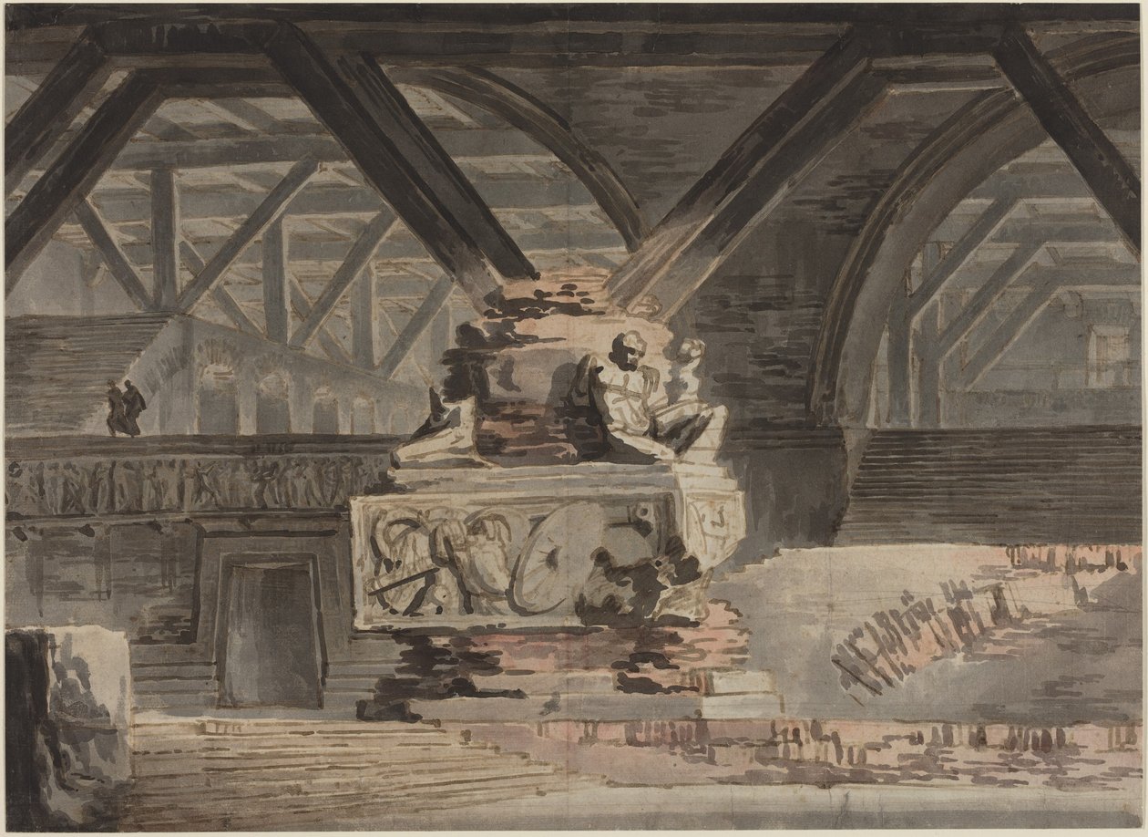 Décor de scène : une voûte sépulcrale - Karl Friedrich Schinkel