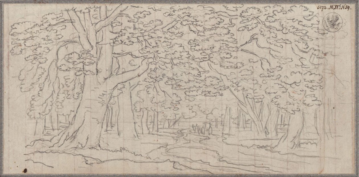 Paysage forestier traversé par un sentier sinueux - Karl Friedrich Schinkel