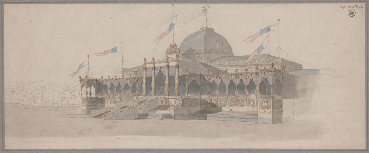Tente érigée pour la cérémonie de remise des aigles de la Légion sur le Champ-de-Mars à Paris, le 5 décembre 1804 - Karl Friedrich Schinkel