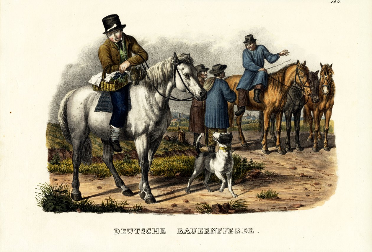 Chevaux de ferme allemands, 1824 - Karl Joseph Brodtmann