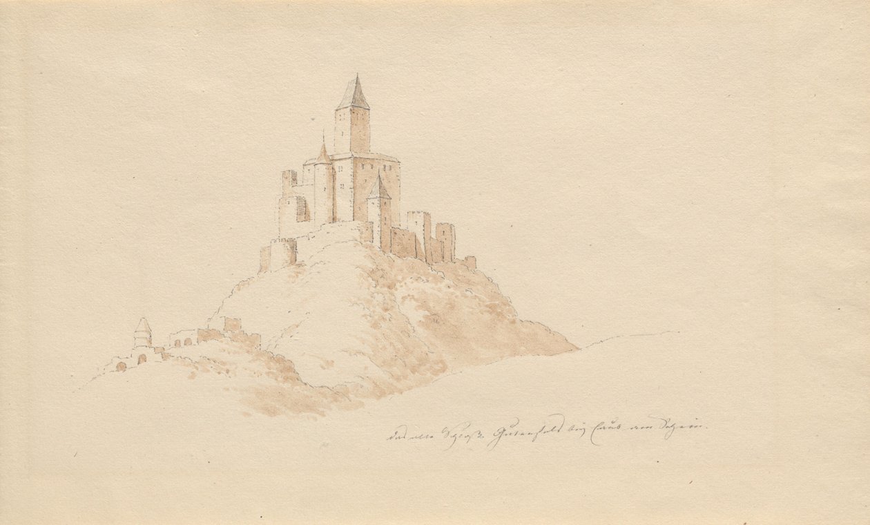 Le vieux château Gutenfels près de Kaub sur le Rhin - Karl Julius Von Leypold