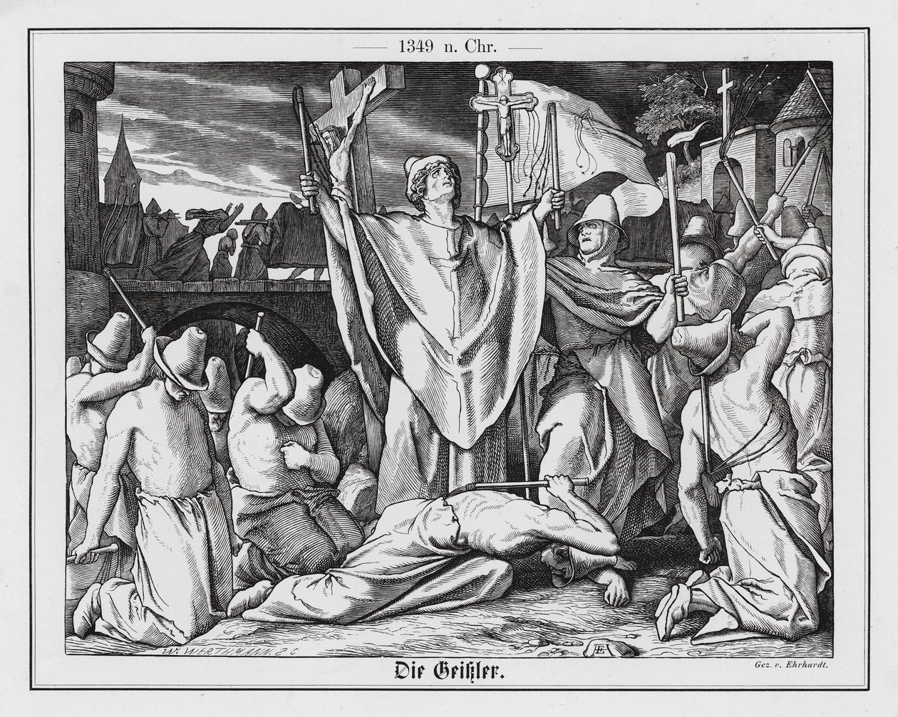 Les Flagellants pendant la peste noire - Karl Ludwig Adolf Ehrhardt