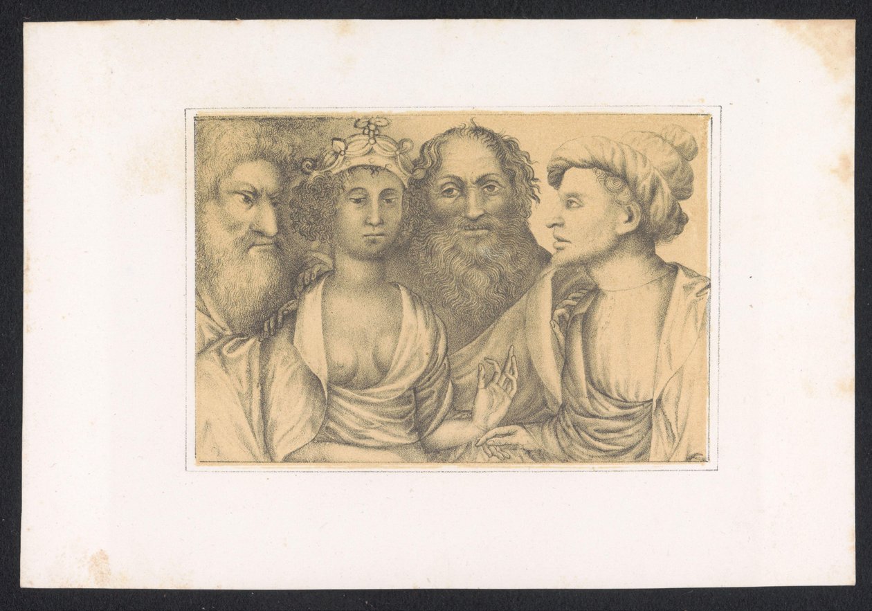 Hommes unissant un jeune homme et une femme - Karl Palzow