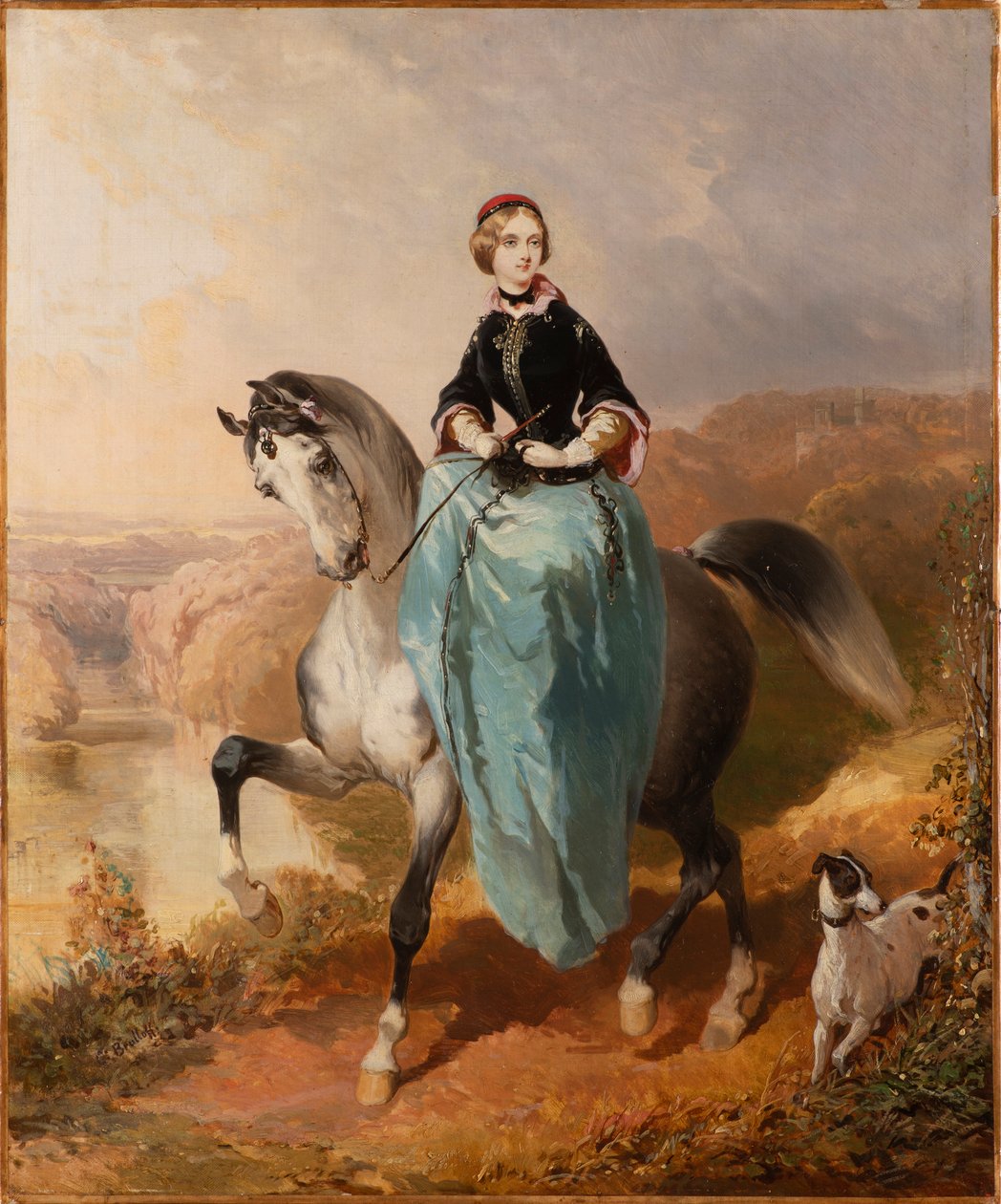 Cavalière avec un chien, vers 1850 - Karl Pavlovich Bryullov