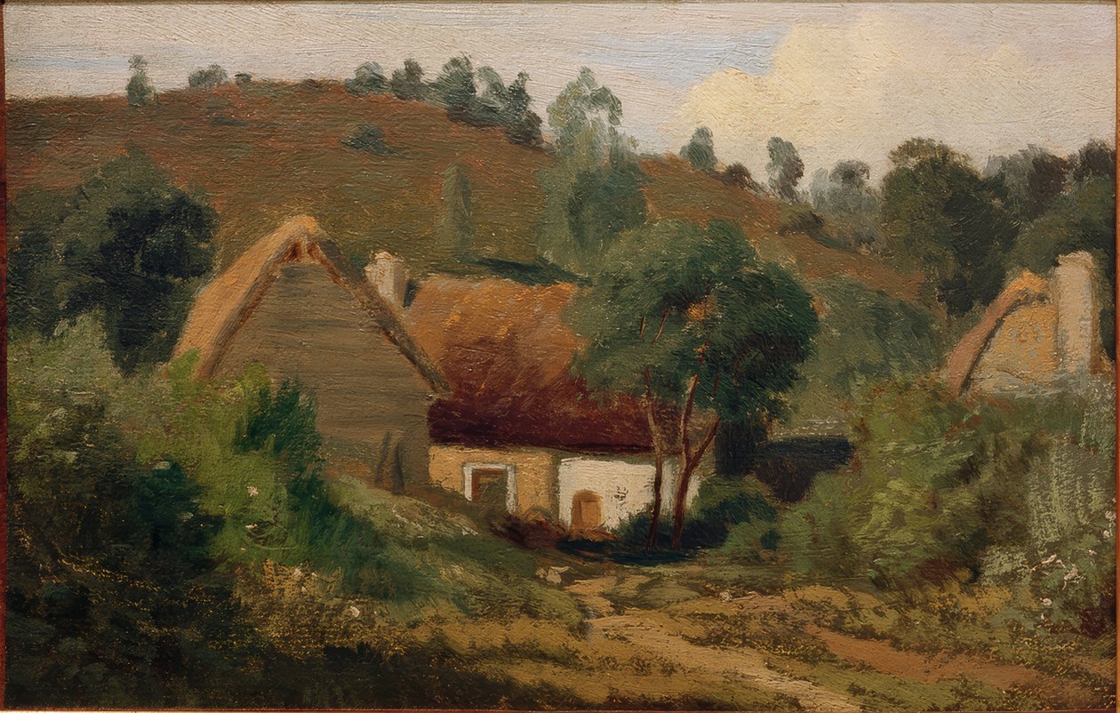 Paysage français avec maisons - Karl Peter Burnitz