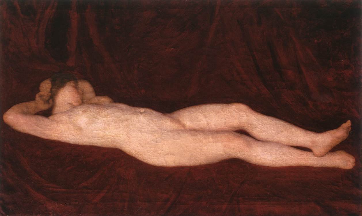 Nu sur fond rouge - Károly Ferenczy