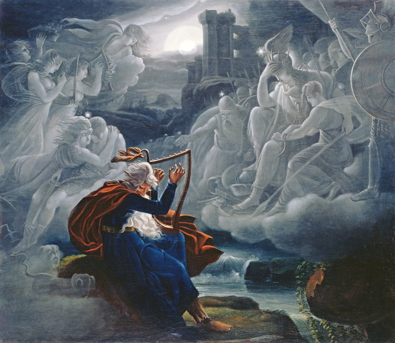 Ossian invoque les esprits sur les rives de la rivière Lorca - Karoly Kisfaludy