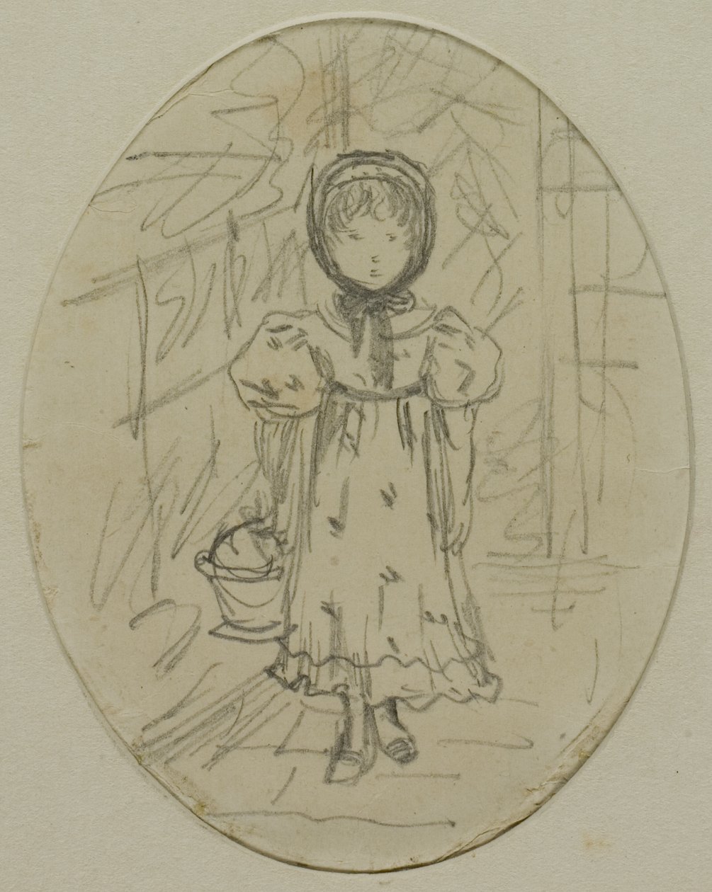 Petite fille dans un jardin - Kate Greenaway
