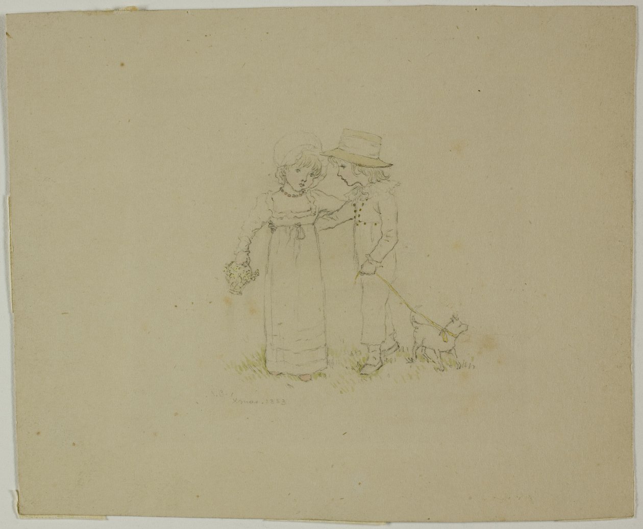 Deux Enfants avec Chien - Kate Greenaway