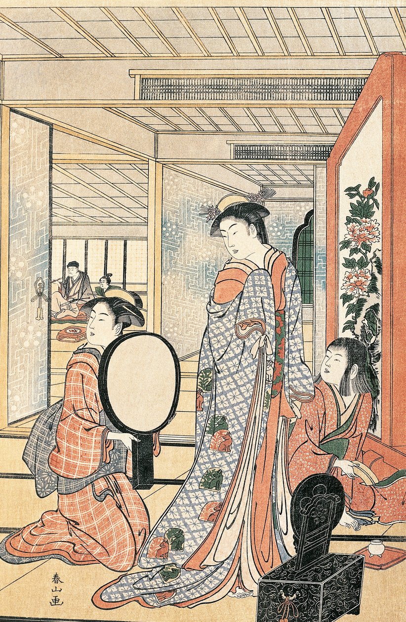 Femme devant un miroir - Katsukawa Shuncho