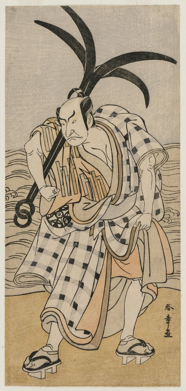 Nakamura Nakazo I en citadin tenant une ancre, vers 1780 - Katsukawa Shunsho