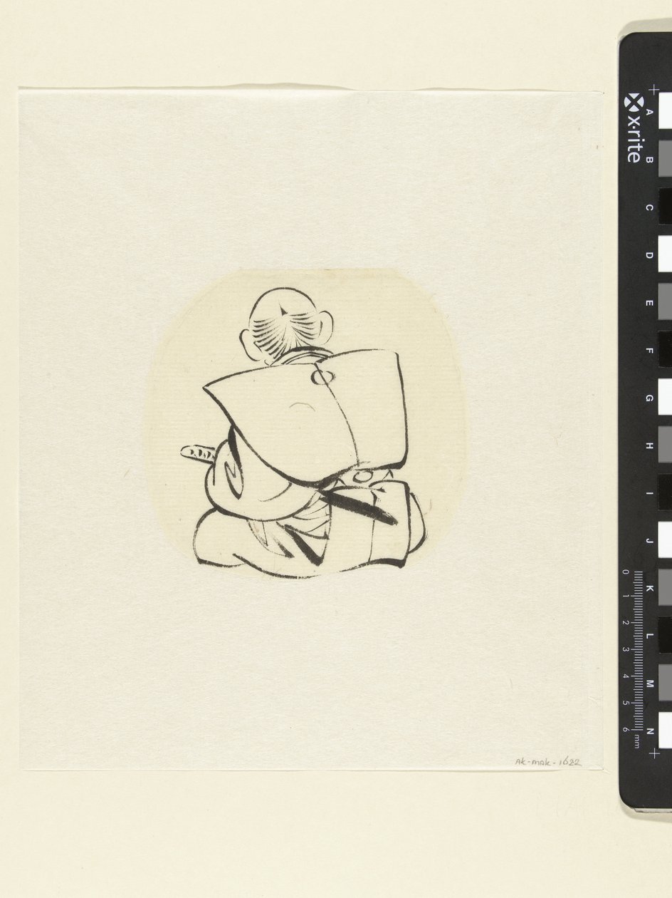 Homme assis, vu de dos - attributed to Katsushika Hokusai