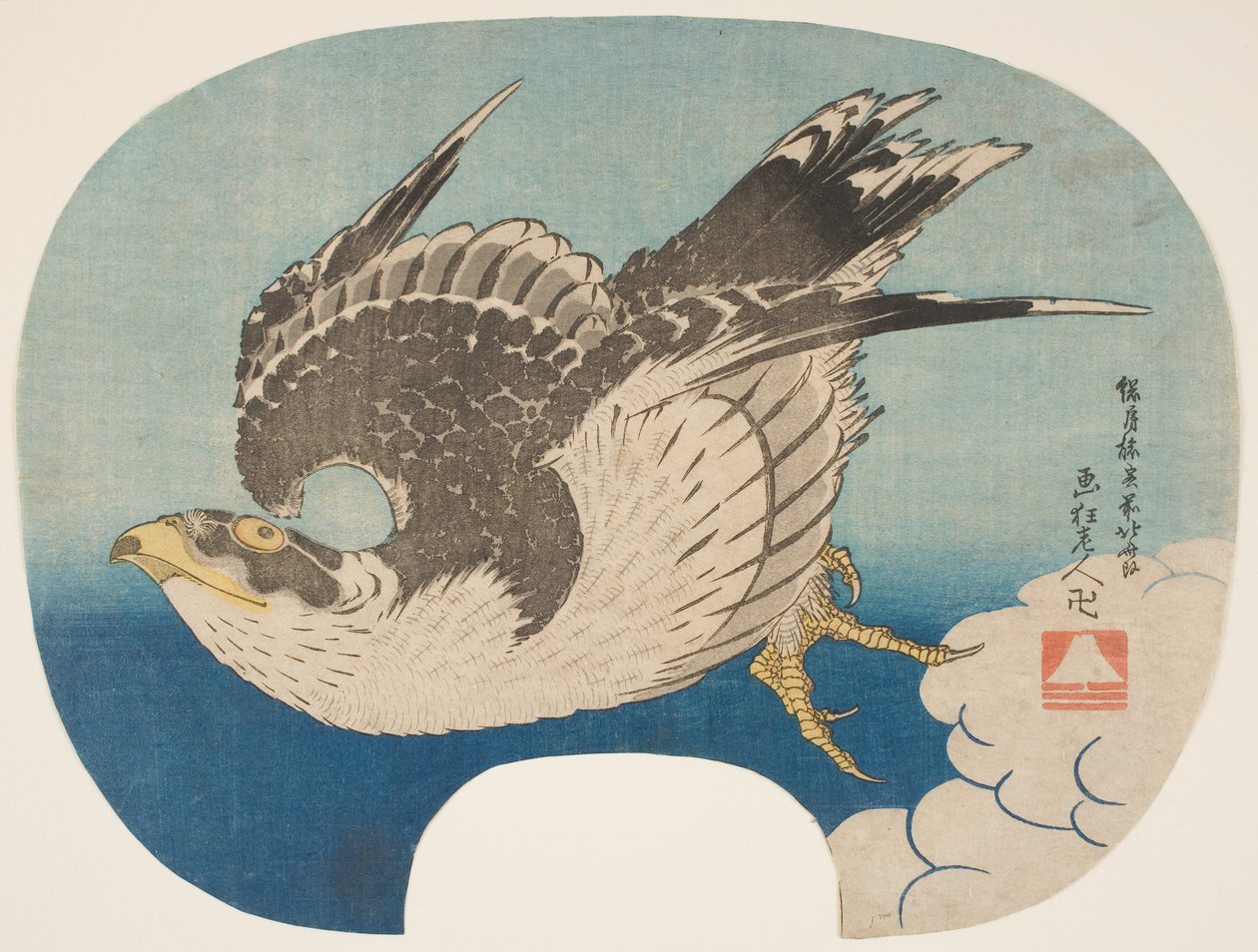Un faucon en vol, vers 1840 - Katsushika Hokusai