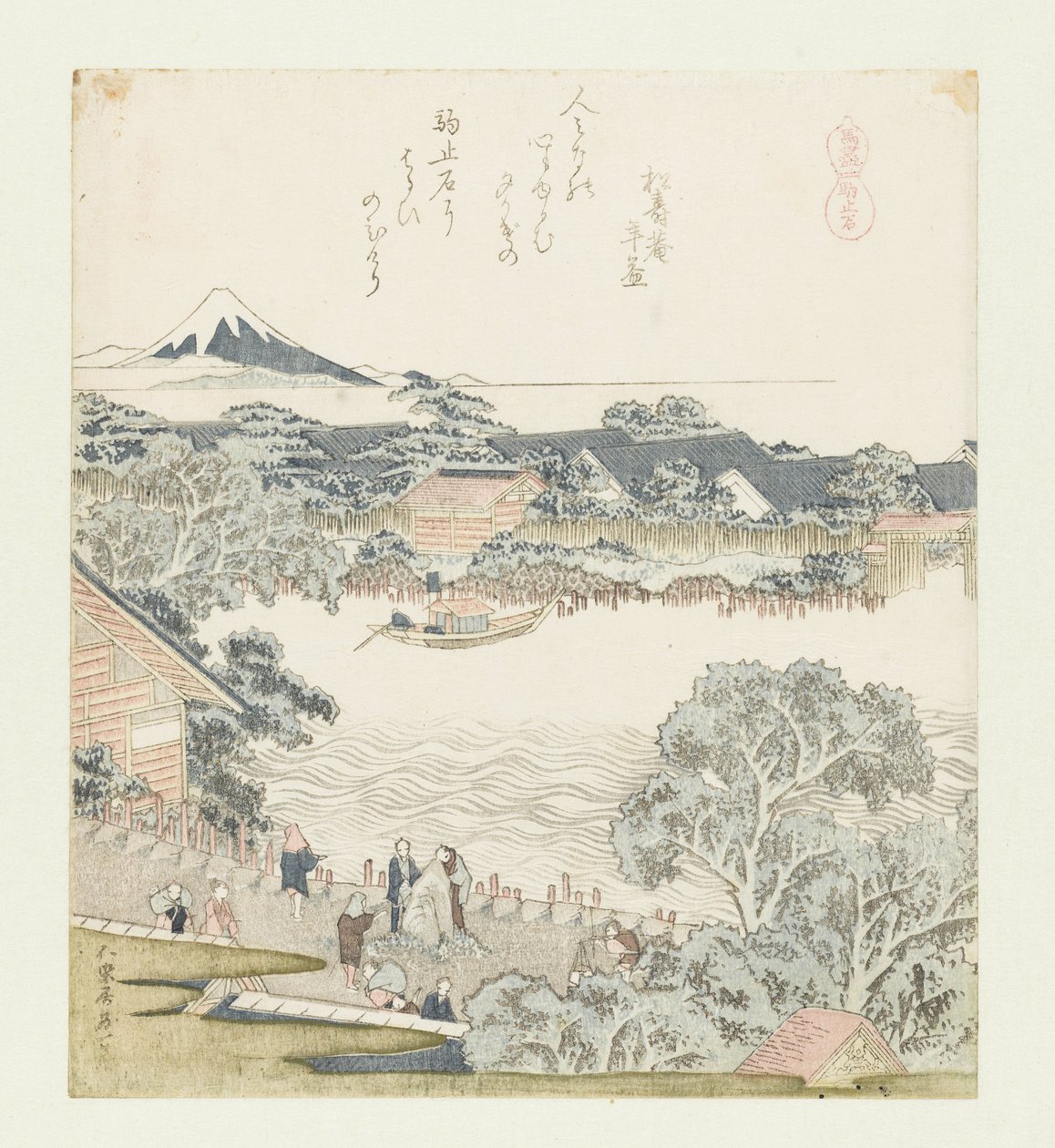 De paarden-bind steen - Katsushika Hokusai