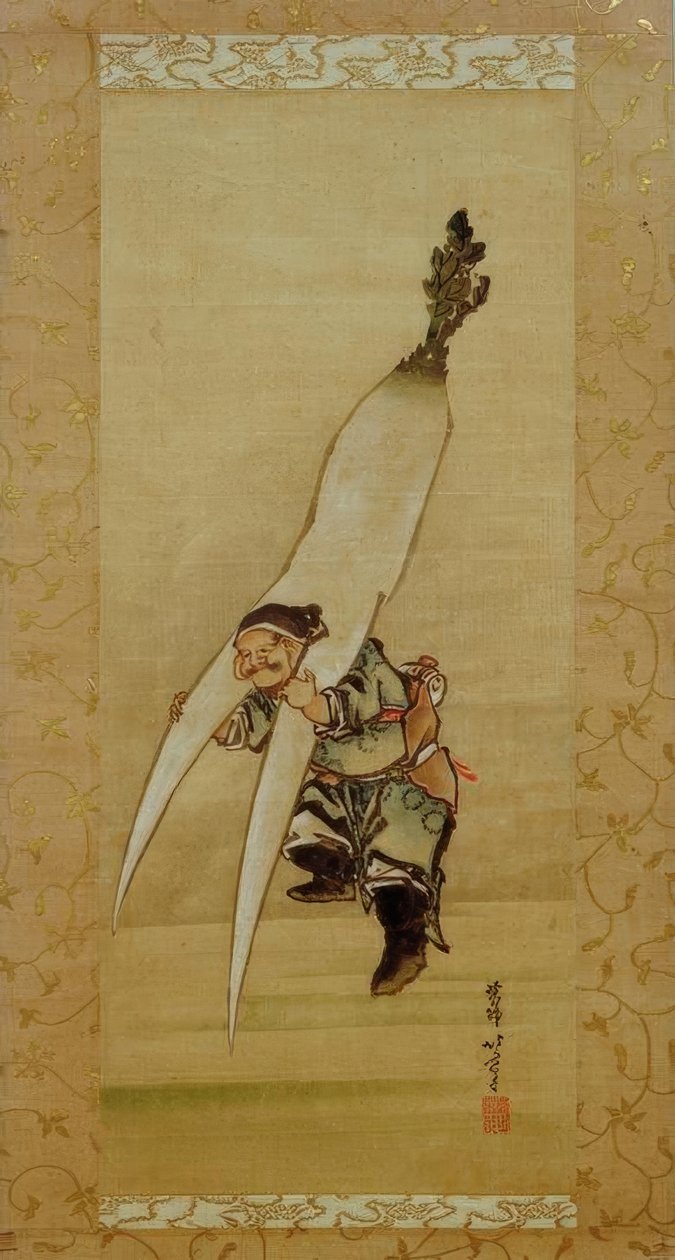 Le dieu de la chance Daikoku avec le radis géant - Katsushika Hokusai