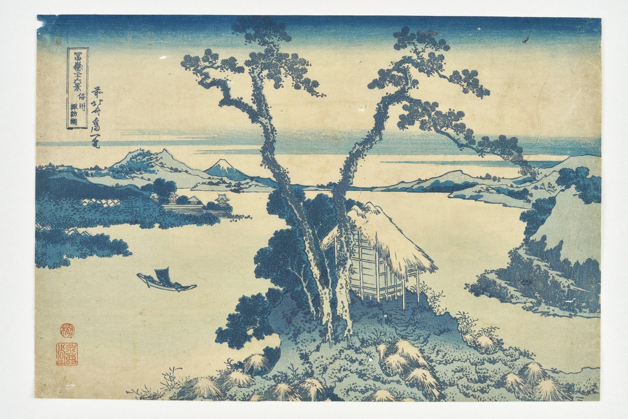 Le lac Suwa, dans la province de Shinshū, tiré de la série « Les 36 vues du mont Fuji » - Katsushika Hokusai