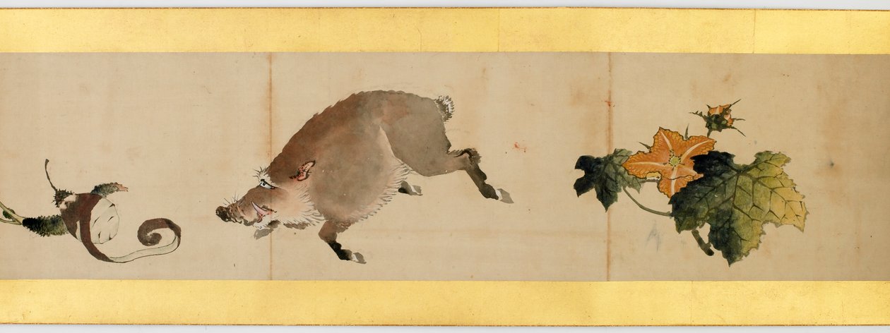 Rouleau de main avec images diverses, période Edo, 1839 (détail) - Katsushika Hokusai