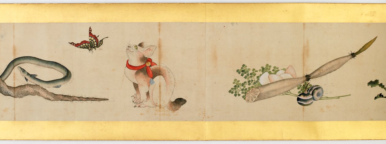 Rouleau de main avec images diverses, période Edo, 1839 (détail) - Katsushika Hokusai