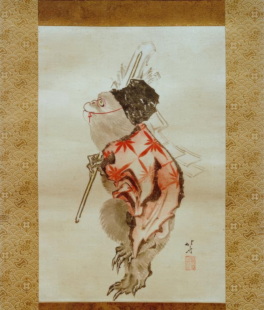 Singe dressé - Katsushika Hokusai