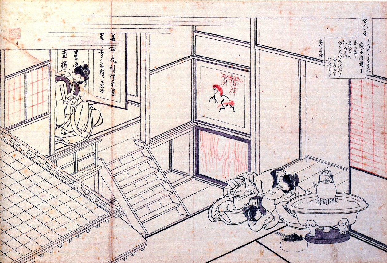 De la série Cent Poèmes par Cent Poètes : Shikishi Naishinno, vers 1830 - Katsushika Hokusai