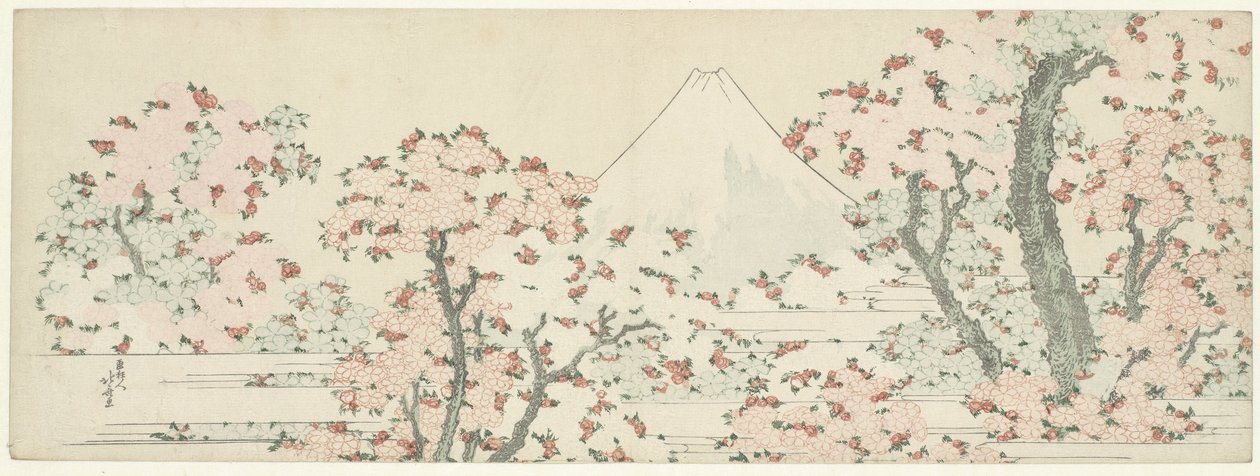 Fuji sur les fleurs de cerisier - Katsushika Hokusai