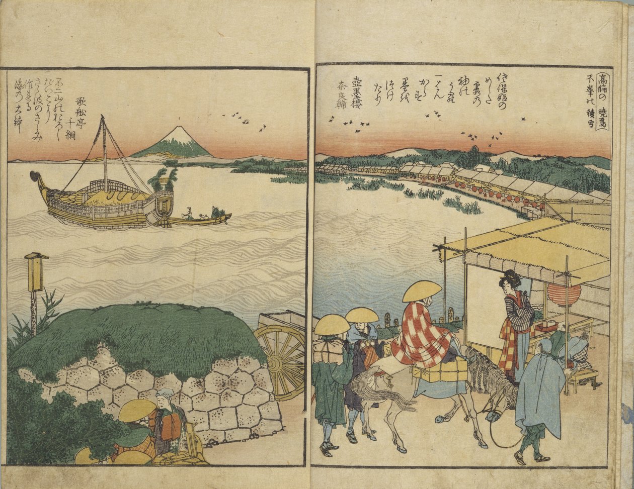 Livre illustré des vues des deux rives de la rivière Sumida - Katsushika Hokusai