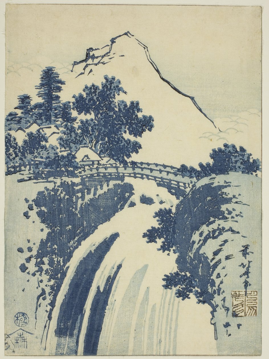 Paysage avec cascade, d