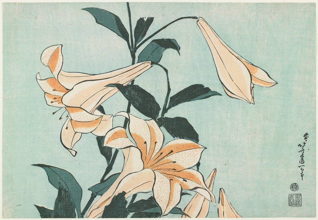 Les lys - Katsushika Hokusai