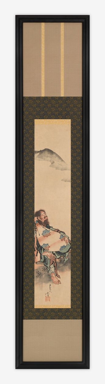 Poète Semimaru avec son luth dans un sac, période Edo, 1839 - Katsushika Hokusai