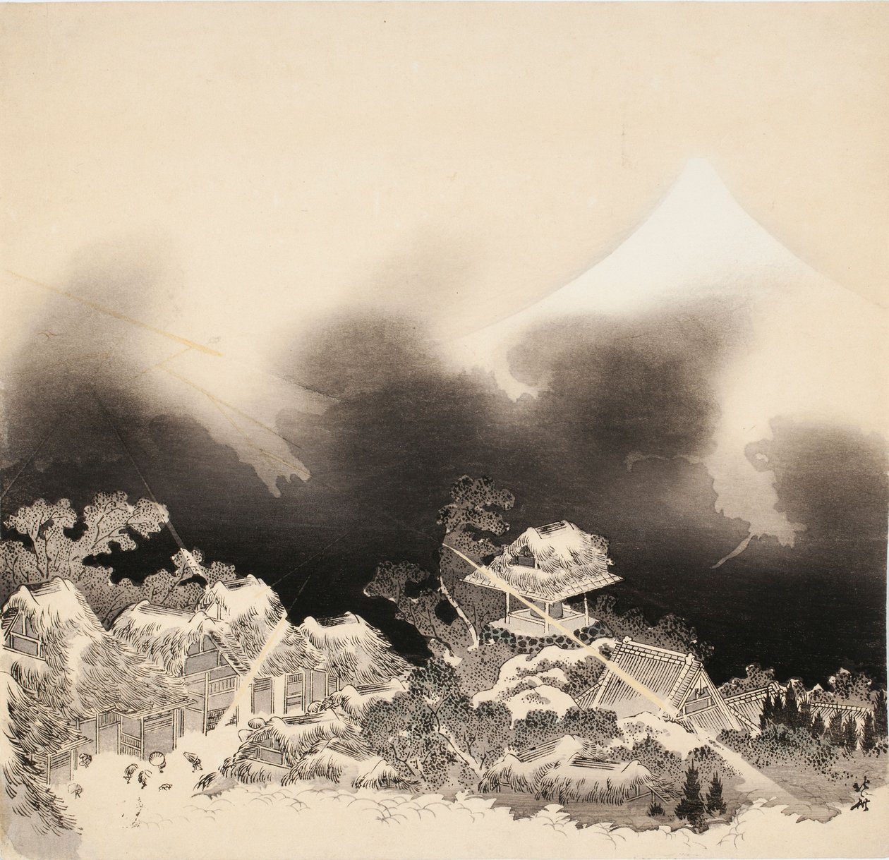 Tempête dans les montagnes - Katsushika Hokusai