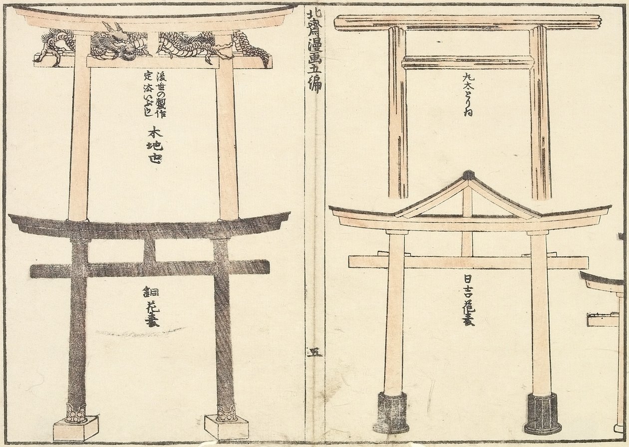 Divers types de torii, 1816 - Katsushika Hokusai