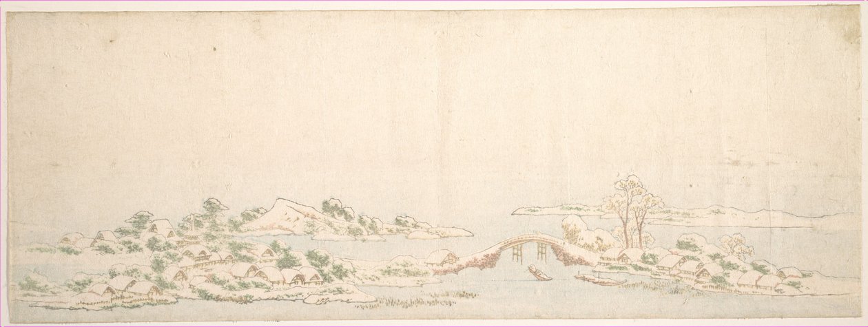 Paysage hivernal - Katsushika Hokusai