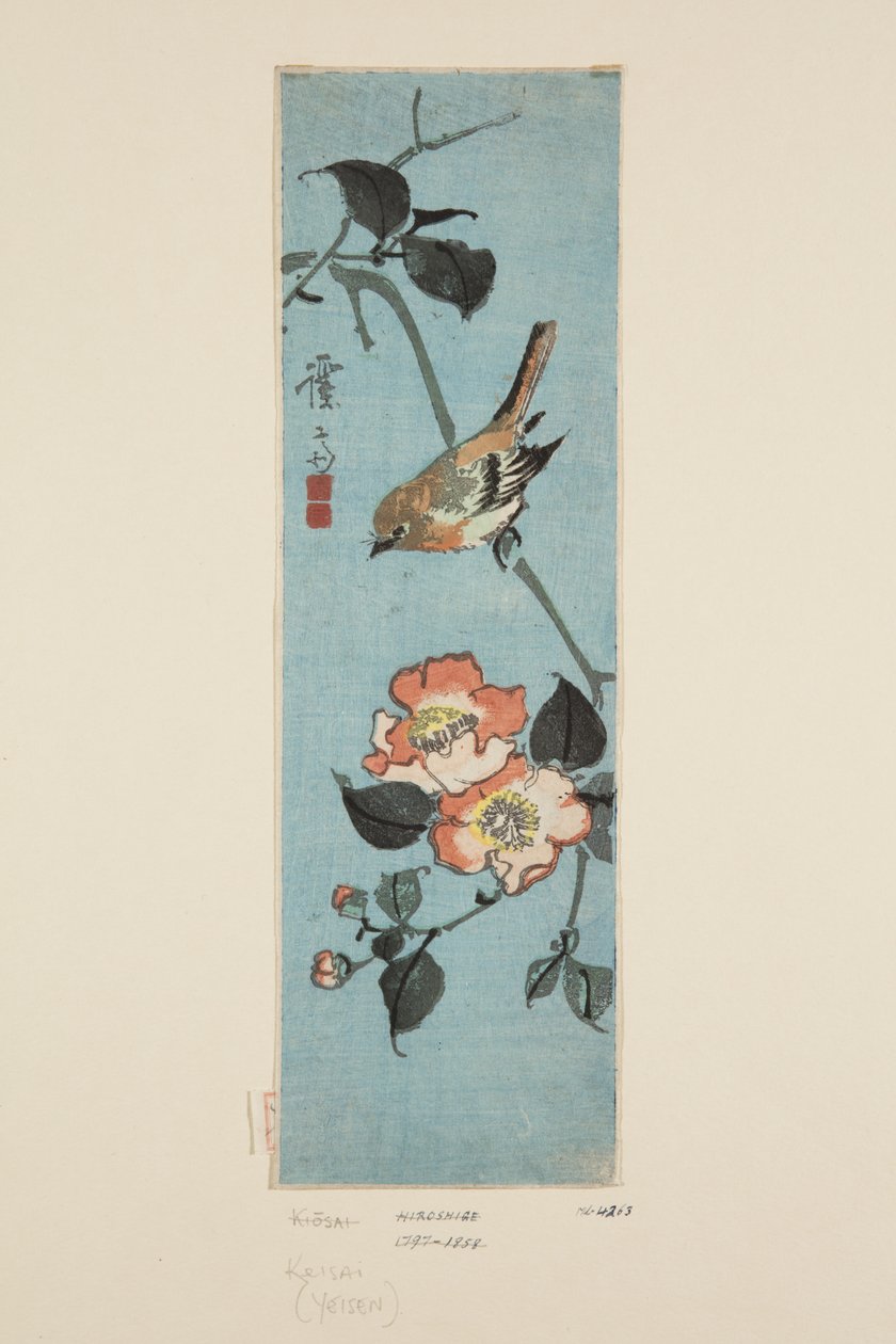 Moineau et camélia - Keisai Eisen