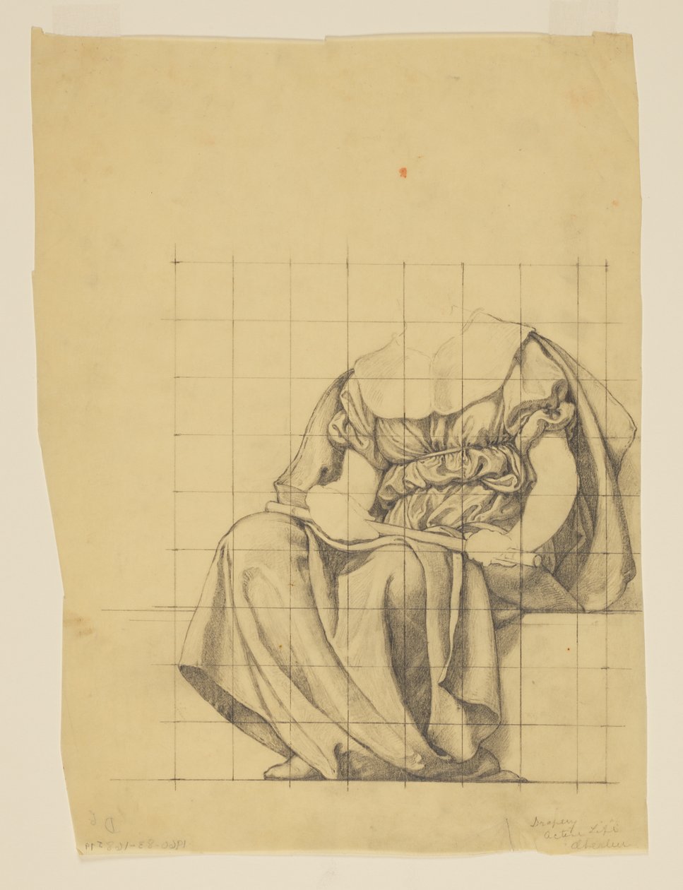 Étude de draperie pour "La Vie Active," Lunette dans le bâtiment administratif, Oberlin College, Oberlin, OH - Kenyon Cox