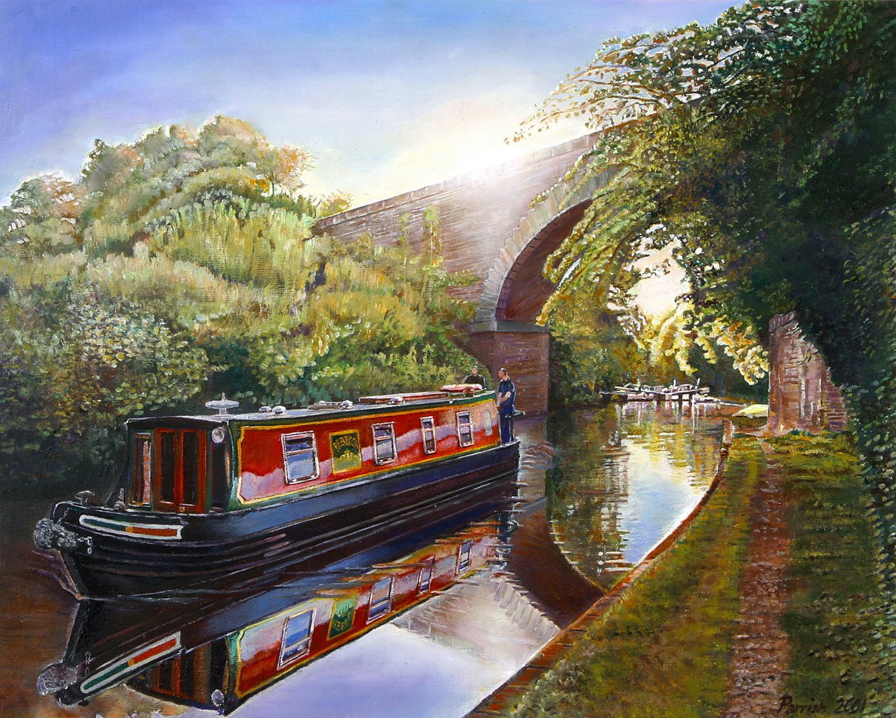 Bateau Kate sur le canal Grand Union, 2001 - Kevin Guild of Railway Artist Parrish
