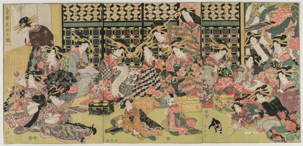 Une image de la vue dans les quartiers de plaisir, 1810s - Kikugawa Eizan