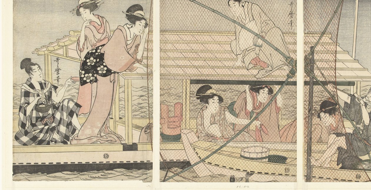 Pêche nocturne - Kitagawa Utamaro