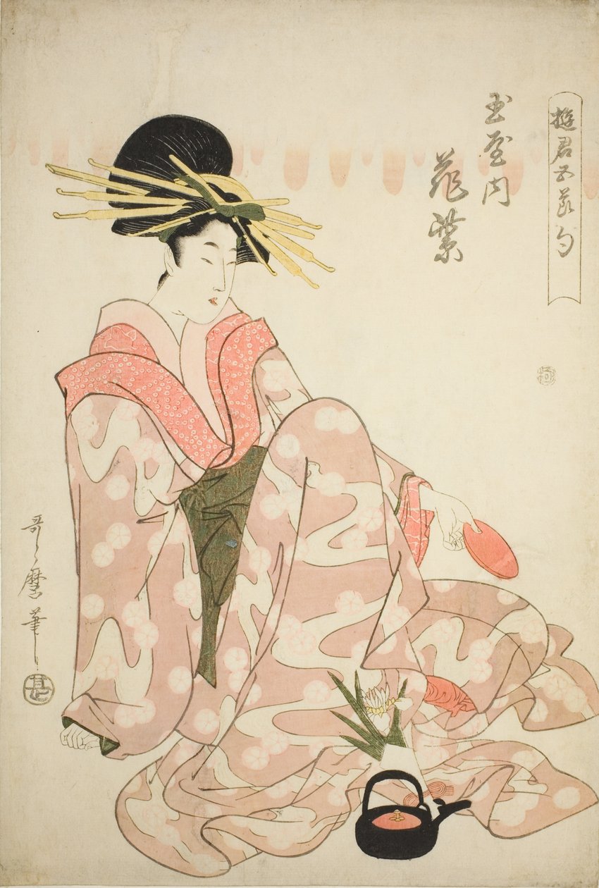La courtisane Hanamurasaki du Tamaya, de la série "Courtisanes des cinq festivals (Yukun gosekku)" - Kitagawa Utamaro