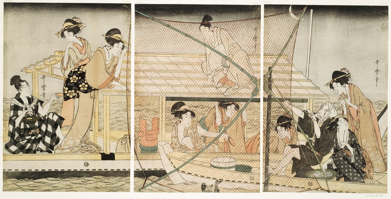 Le filet à écope - Kitagawa Utamaro