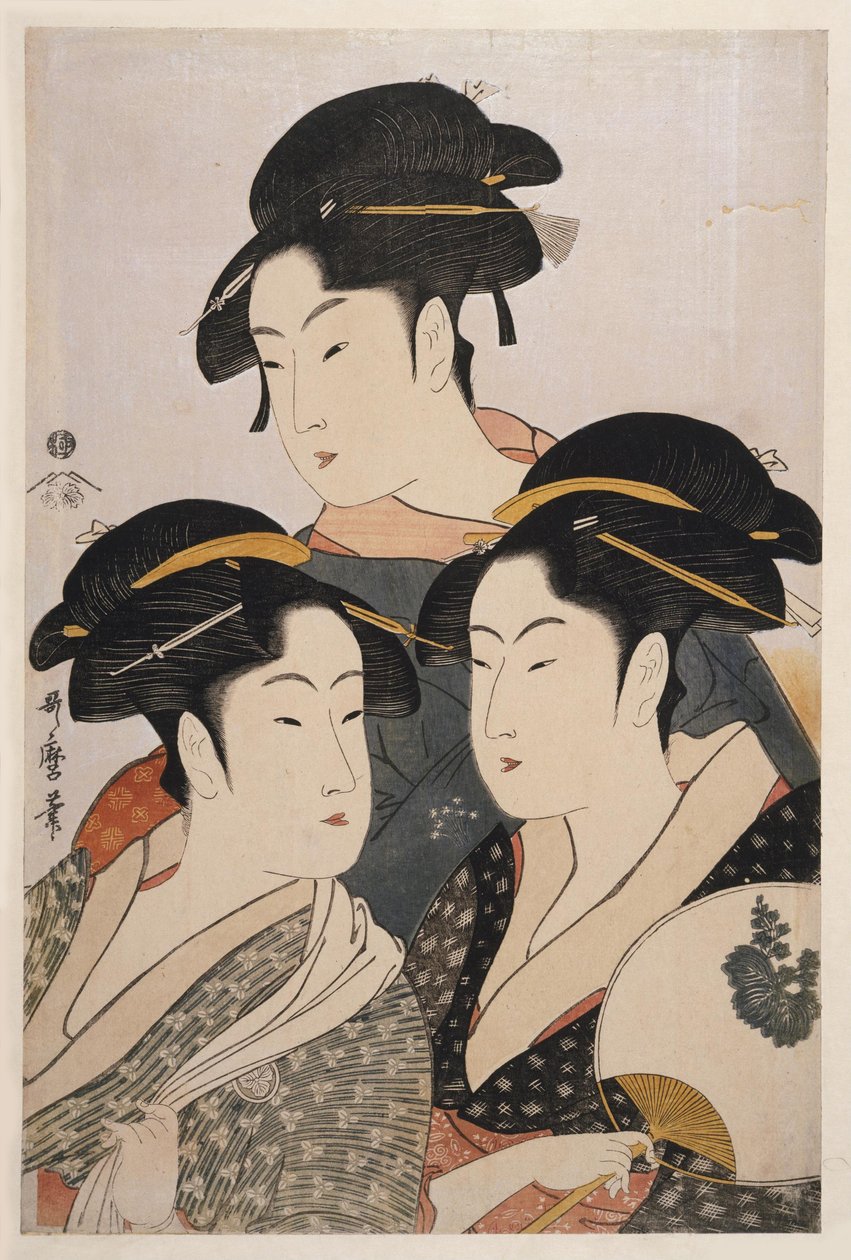 Trois beautés du jour présent Toji san bijin - Kitagawa Utamaro